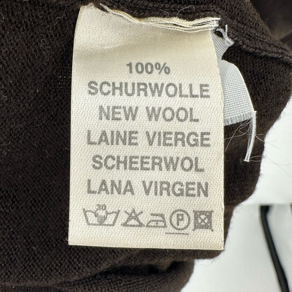 Louis Feraud Italy US Sz 14 Wool Sweater Brown Balloon Long Sleeve Pullover Top - Picture 6 of 9